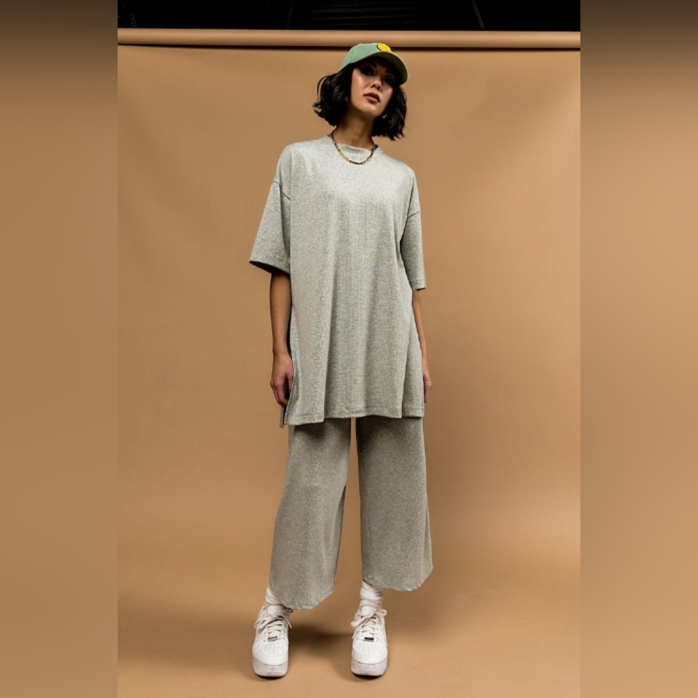 Dressed in LALA Gray Tunic Top
